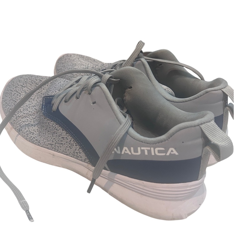 🤯3/$15 Nautica Women Gray Knit Lace Up Athletic Sneakers Shoes‎ Size 9.5